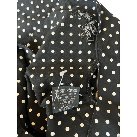 Hell Bunny Vixen 50s Black & White Polka dot Dress XS - Picture 10 of 12